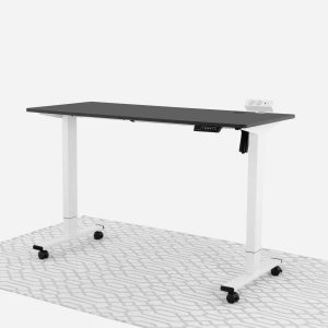 Black-White-Electric-Standing-Desk-140×60-Wheels-Plug.jpg