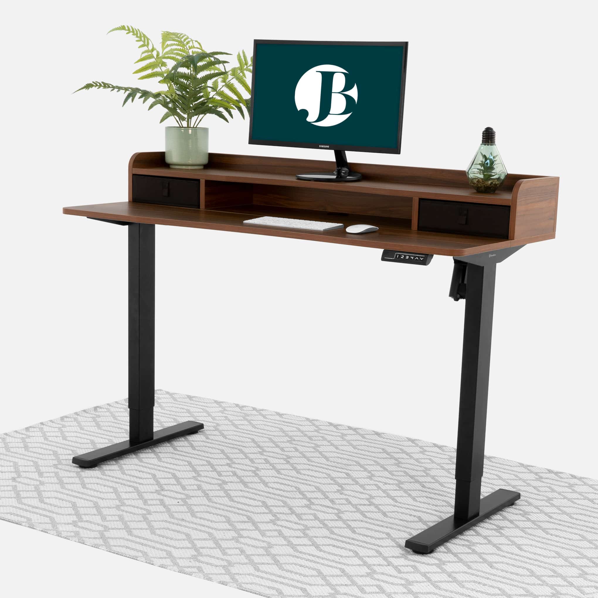 Walnut-Black-Electric-Standing-Desk-Two-Tier-Drawes-140×60-6.jpg